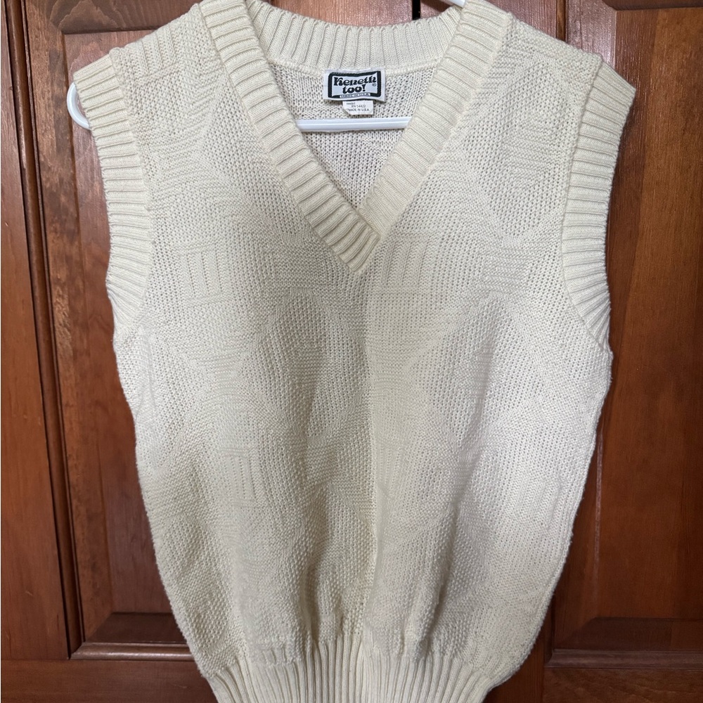 White Knit Sweater Vest